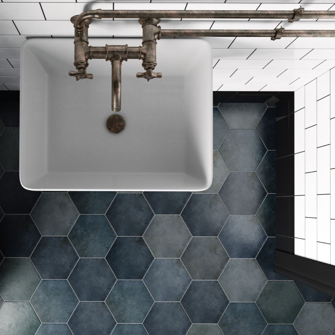 Hereford Indigo Hexagonal Tile