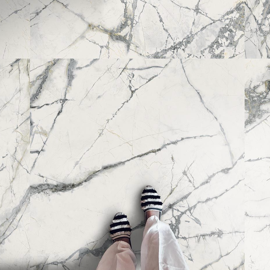 Rome Invisible White Matt Marble Tile