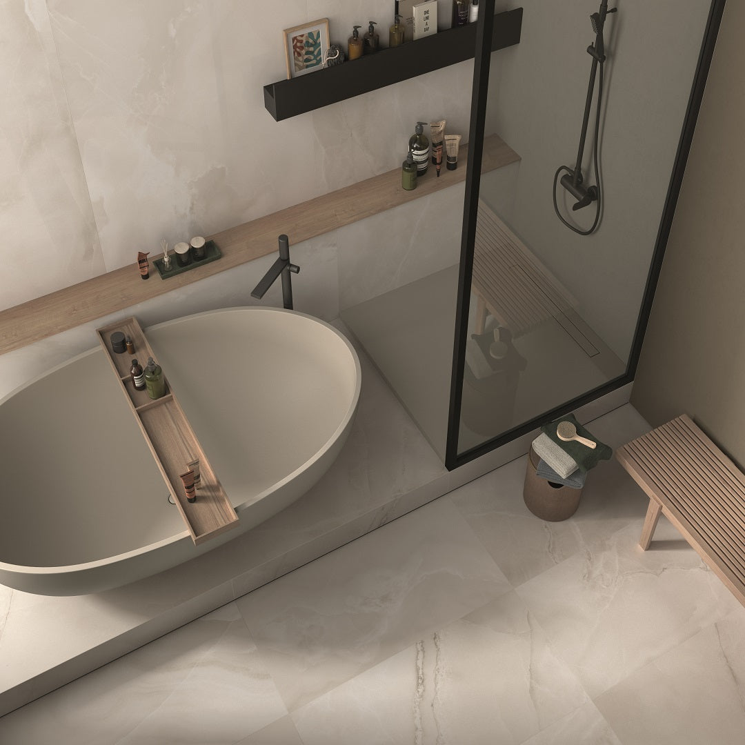 Rome Onyx Pearl Matt Marble Tile