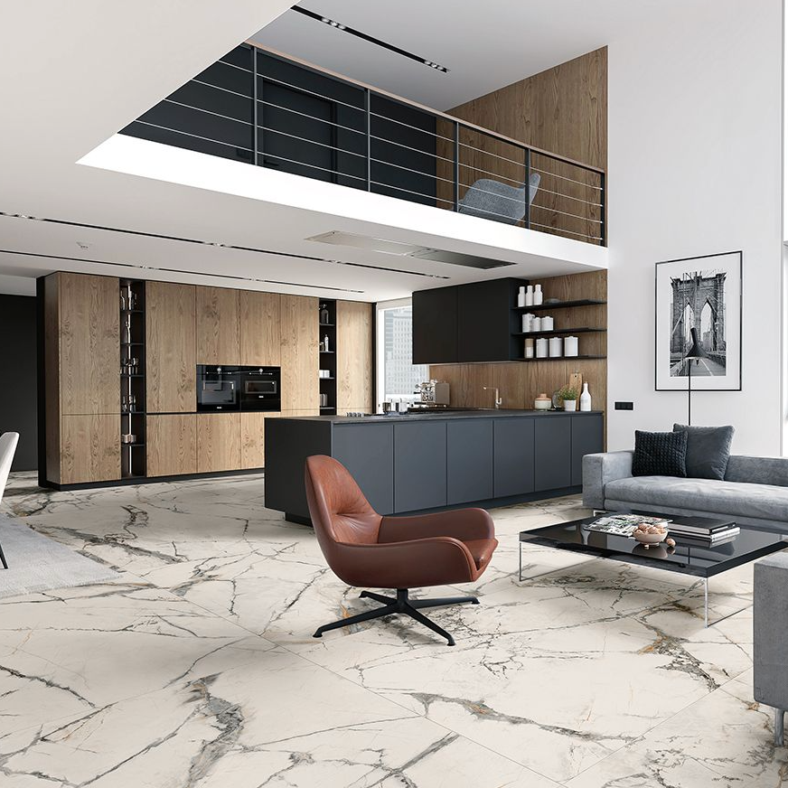 Rome Invisible White Matt Marble Tile