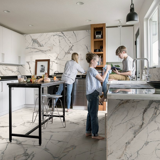 Rome Invisible White Polished Marble Tile