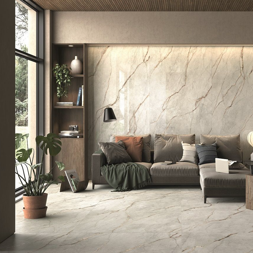 Rome Grey Roots Marble Polished Tile